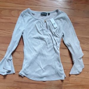Shimmery bell sleeve top
